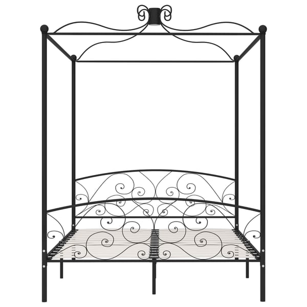 vidaXL Sänghimmel utan madrass svart metall 160x200 cm