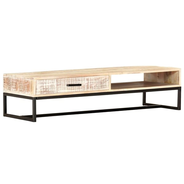 vidaXL Sofabord hvit 117x50x30 cm heltre akasie change2