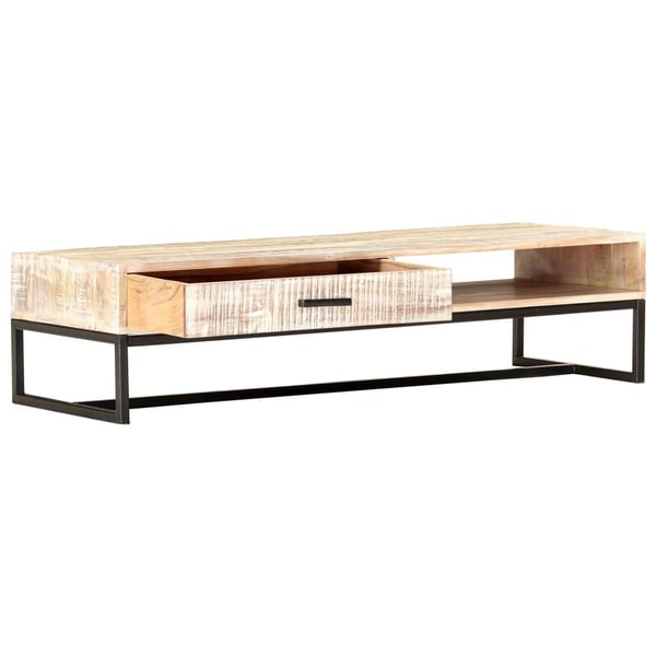 vidaXL Sofabord hvit 117x50x30 cm heltre akasie change2