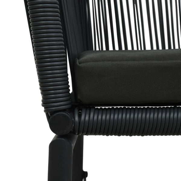vidaXL bistrosæt 3 dele med hynder PVC-rattan sort