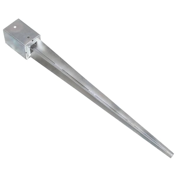 vidaXL jordpløkker 12 stk. 9 x 9 x 90 cm galvaniseret stål sølvfarvet