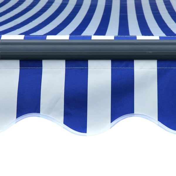 vidaXL Markis manuellt infällbar med LED 500x300 cm blå och vit