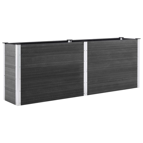 vidaXL Høybed 250x100x91 cm WPC grå