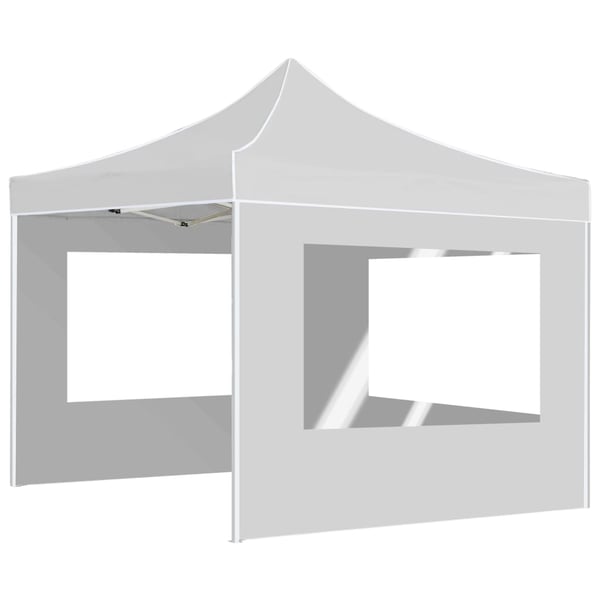 vidaXL foldbart festtelt med vægge aluminium 2 x 2 m hvid