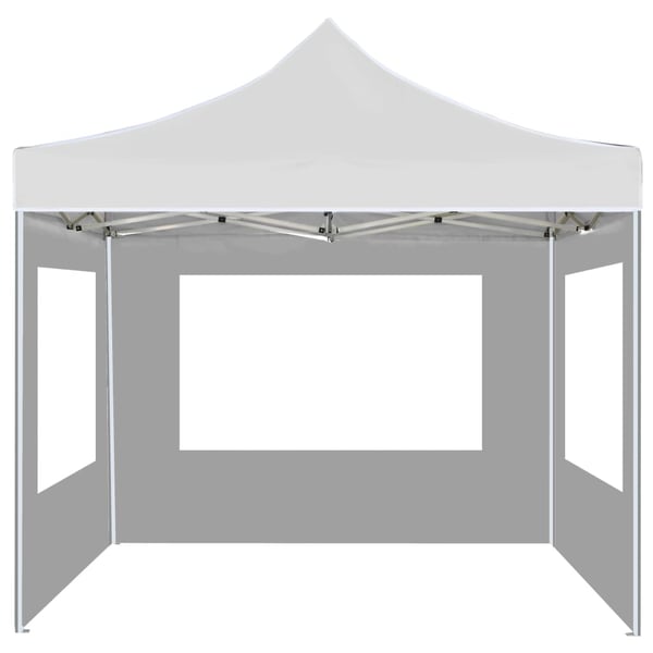 vidaXL foldbart festtelt med vægge aluminium 2 x 2 m hvid