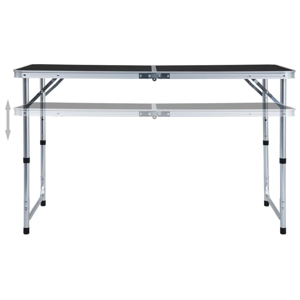 vidaXL Sammenleggbart campingbord grå aluminium 120x60 cm