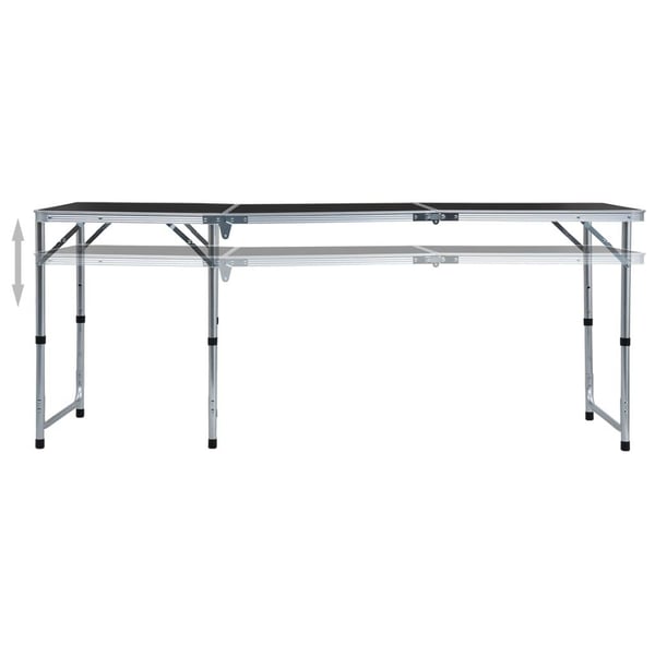 vidaXL Sammenleggbart campingbord grå aluminium 180x60 cm