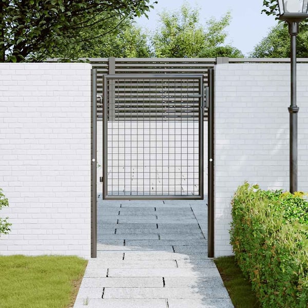 vidaXL havelåge i net galvaniseret stål 100x75 cm grå