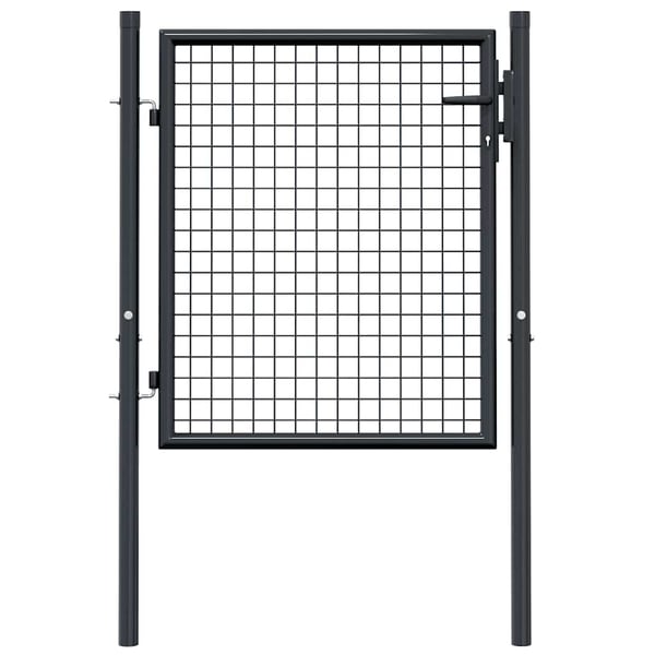 vidaXL havelåge i net galvaniseret stål 100x75 cm grå