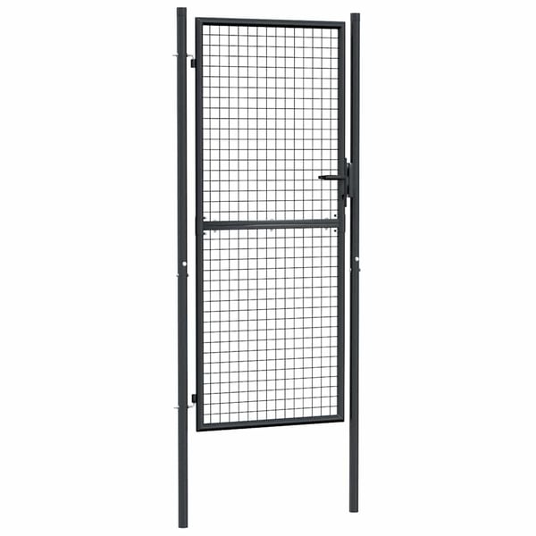 vidaXL Hageport av netting galvanisert stål 100x200 cm grå