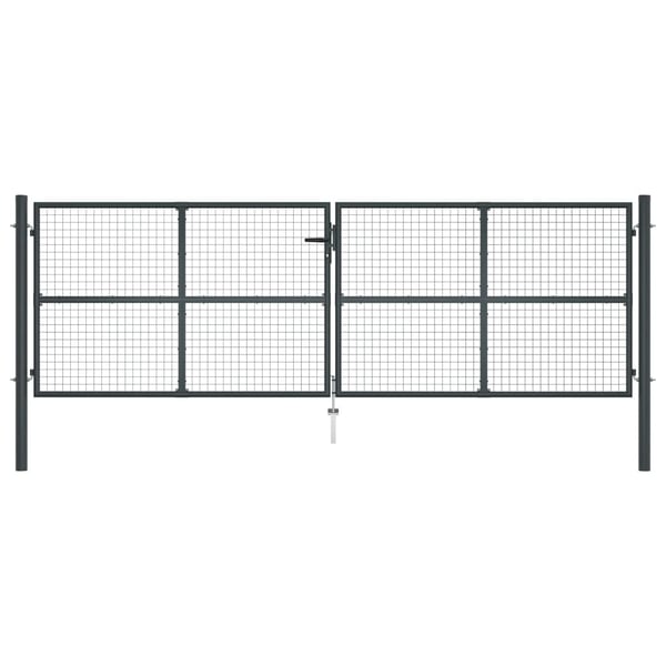 vidaXL Hageport av netting galvanisert stål 400x125 cm grå
