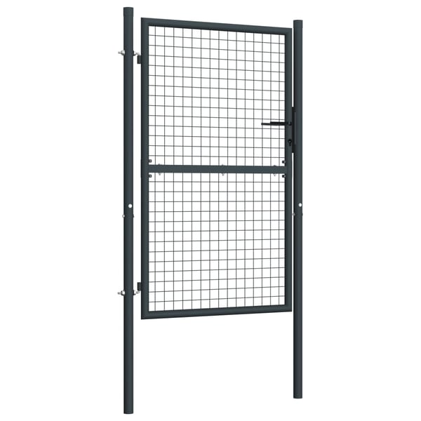 vidaXL Hageport av netting galvanisert stål 100x175 cm grå