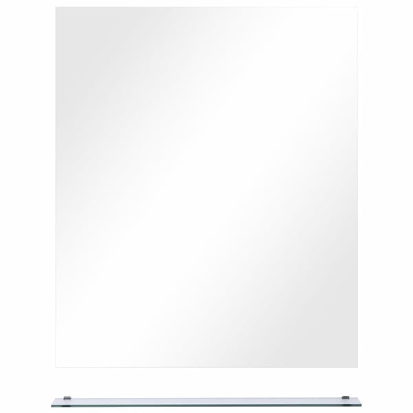 vidaXL Veggspeil med hylle 50x60 cm herdet glass