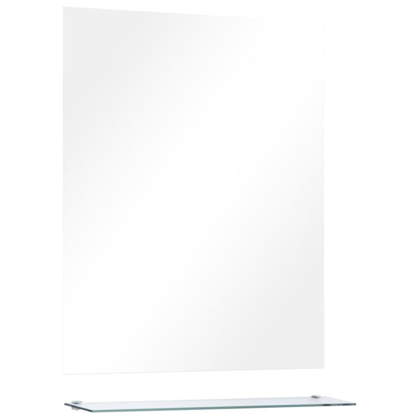 vidaXL Veggspeil med hylle 50x60 cm herdet glass