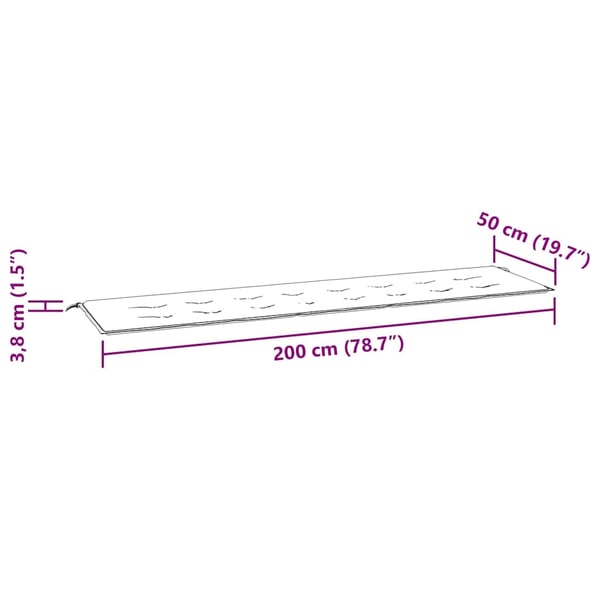 vidaXL hynde til havebænk 200x50x3 cm oxfordstof antracitgrå