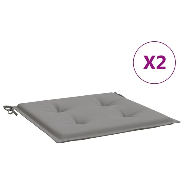 vidaXL hynder til havestol 2 stk. 50x50x3 cm oxfordstof grå