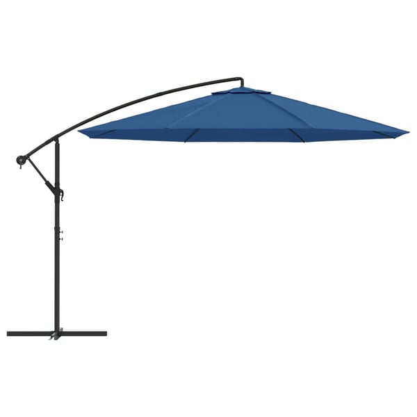 vidaXL hængeparasol 350 cm aluminiumstang blå