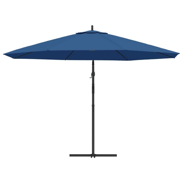 vidaXL hængeparasol 350 cm aluminiumstang blå