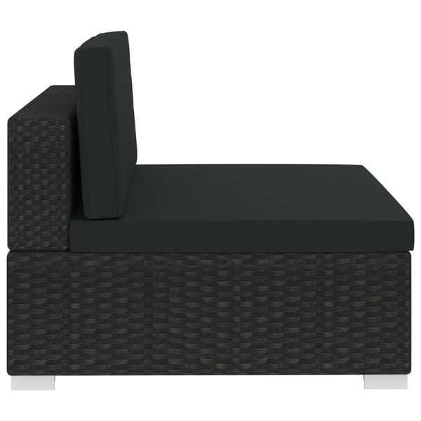vidaXL havesofasæt 3 dele med hynder polyrattan sort