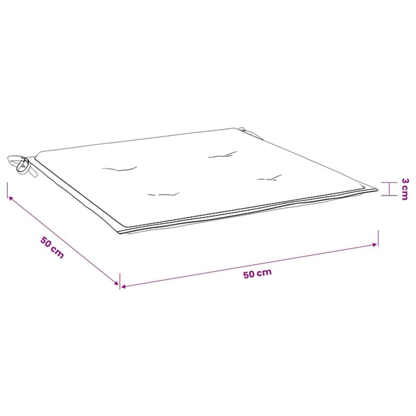 vidaXL hynder til havestol 2 stk. 50x50x3 cm oxfordstof rød