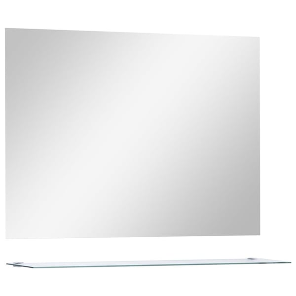 vidaXL Veggspeil med hylle 80x60 cm herdet glass