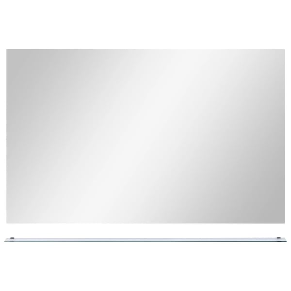 vidaXL Veggspeil med hylle 100x60 cm herdet glass