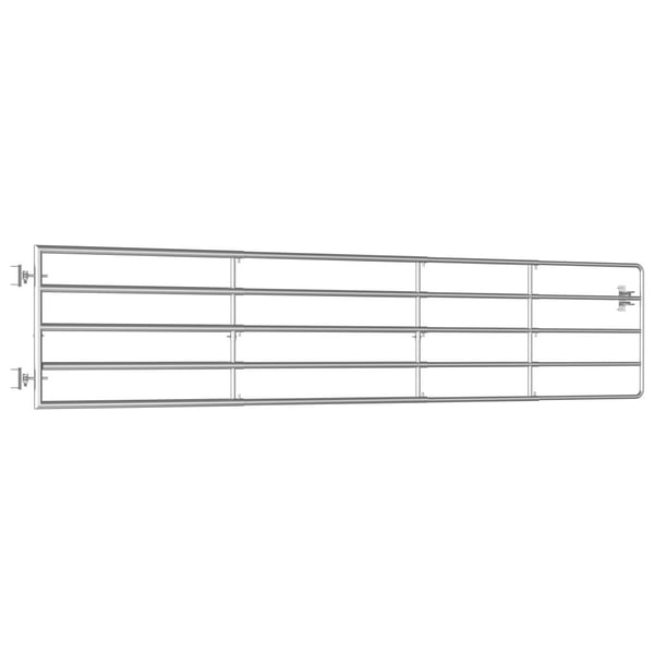 vidaXL markport 5 dele (150-400)x90 cm stål sølvfarvet