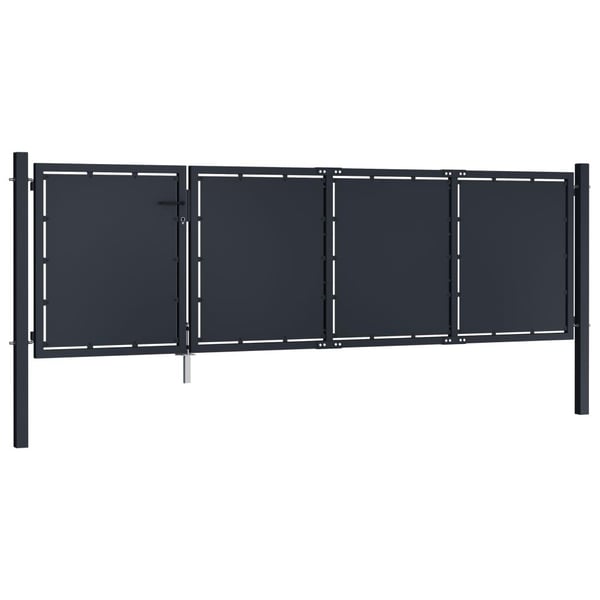 vidaXL Hageport stål 350x75 cm antrasitt