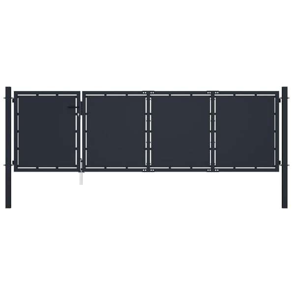 vidaXL havelåge stål 350x75 cm antracitgrå