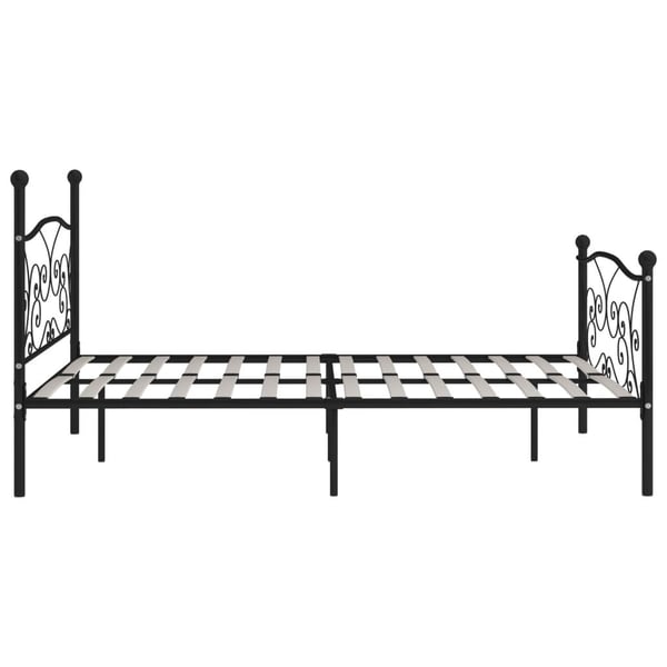 vidaXL Seng/Sengeramme med spilebase svart metall 180x200 cm change1