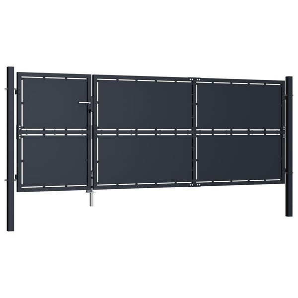 vidaXL Hageport stål 350x125 cm antrasitt
