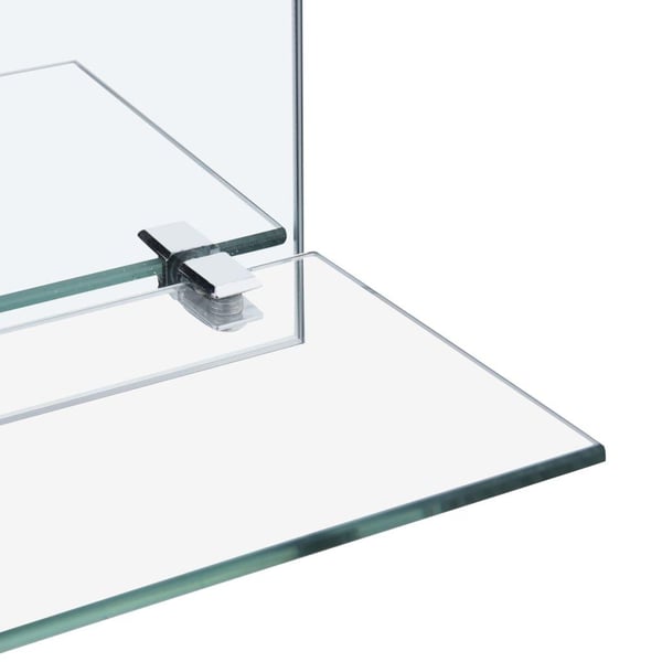 vidaXL Veggspeil med hylle 50x50 cm herdet glass