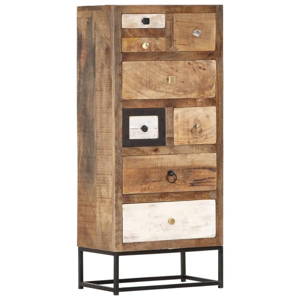 vidaXL skuffeskab 45x30x105 cm massivt genbrugstræ