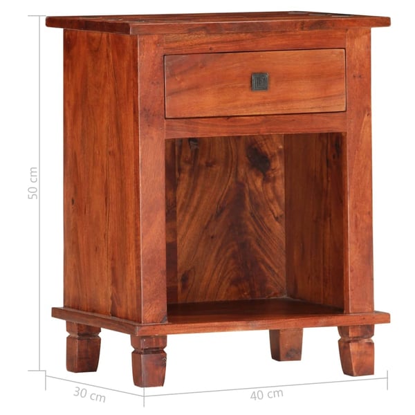vidaXL Nattbord 40x30x50 cm heltre akasie
