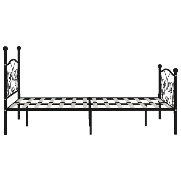 vidaXL Seng/Sengeramme med spilebase svart metall 140x200 cm change1