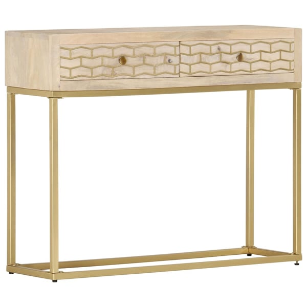 vidaXL Konsollbord gull 90x30x75 cm heltre mango