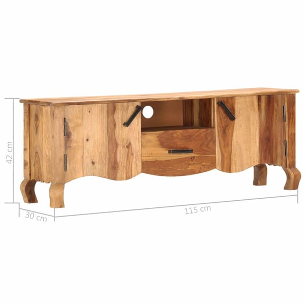 vidaXL TV-bänk 115x30x42 cm massivt sheshamträ