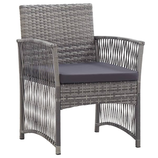 vidaXL havestole med hynder 2 stk. polyrattan antracitgrå