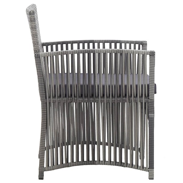 vidaXL havestole med hynder 2 stk. polyrattan antracitgrå
