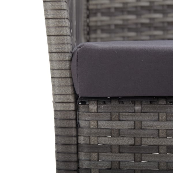 vidaXL havestole med hynder 2 stk. polyrattan antracitgrå