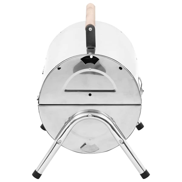 vidaXL transportabel bordgrill med dobbelt grillrist rustfrit stål