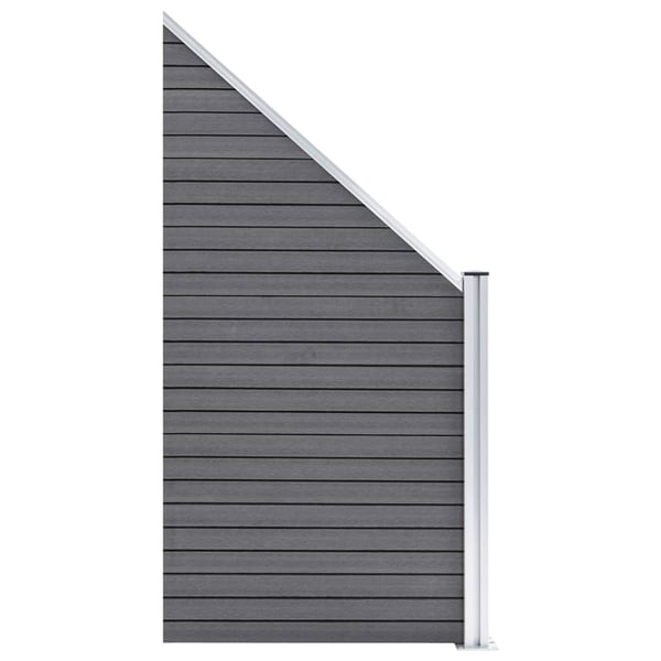 vidaXL Gjerdesett WPC 3 firkantet + 1 slisset 619x186 cm grå