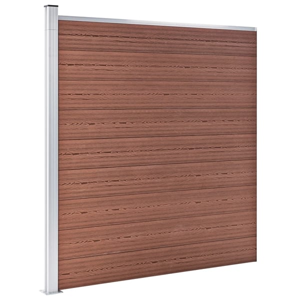 vidaXL Gjerdesett WPC 7 firkantet + 1 slisset 1311x186 cm brun