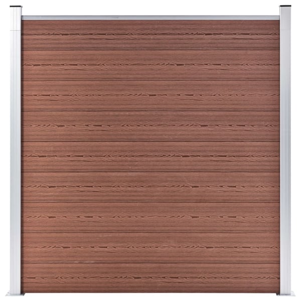 vidaXL Gjerdesett WPC 7 firkantet + 1 slisset 1311x186 cm brun
