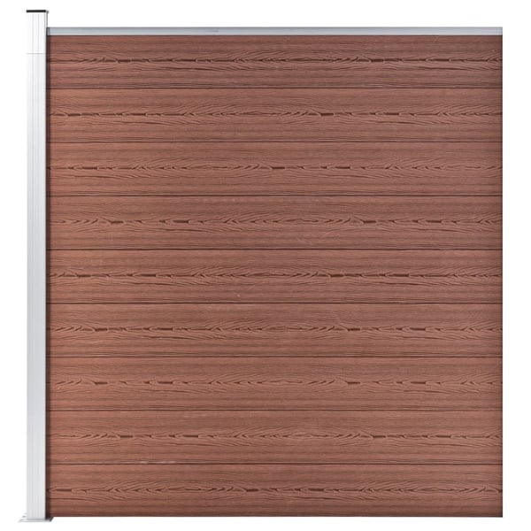 vidaXL Gjerdesett WPC 3 firkantet + 1 slisset 619x186 cm brun