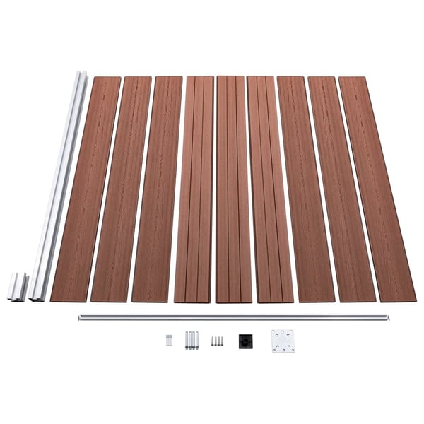 vidaXL Gjerdesett WPC 9 firkantet + 1 slisset 1657x186 cm brun