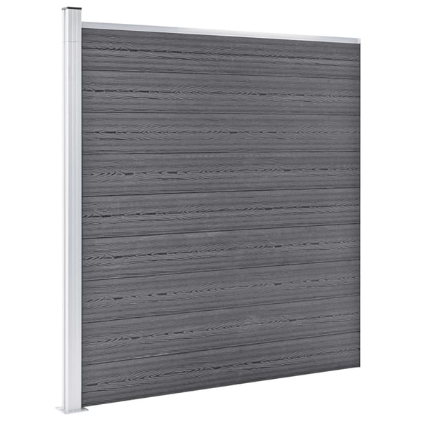vidaXL Gjerdesett WPC 9 firkantet + 1 slisset 1657x186 cm grå