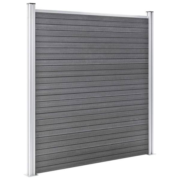 vidaXL Gjerdesett WPC 9 firkantet + 1 slisset 1657x186 cm grå
