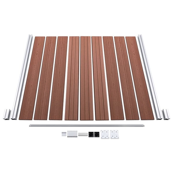 vidaXL Gjerdesett WPC 8 firkantet + 1 slisset 1484x186 cm brun