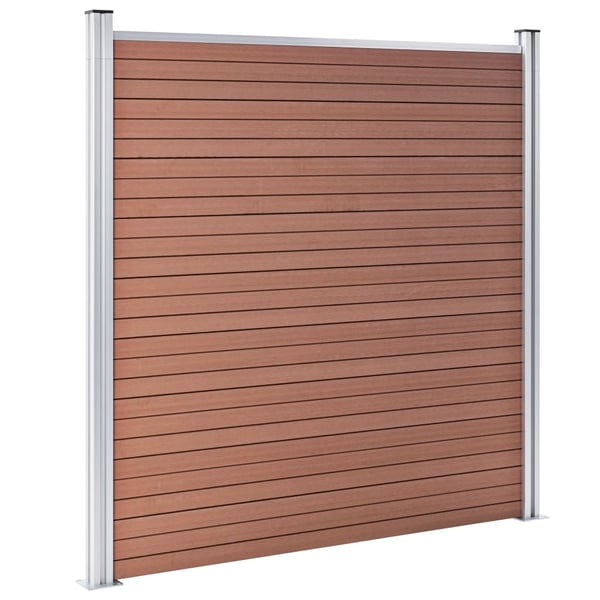 vidaXL Gjerdesett WPC 5 firkantet + 1 slisset 965x186 cm brun